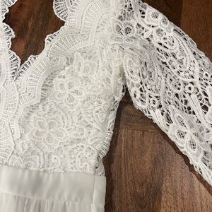 Lulu's White Lace Wedding Dress